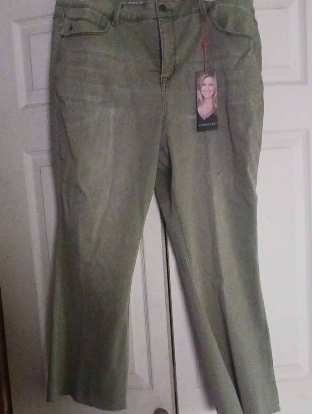 Laurie Felt Olive Dyed Denim Crop Flare